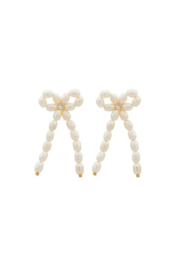 Shashi Bow Pearl Earings