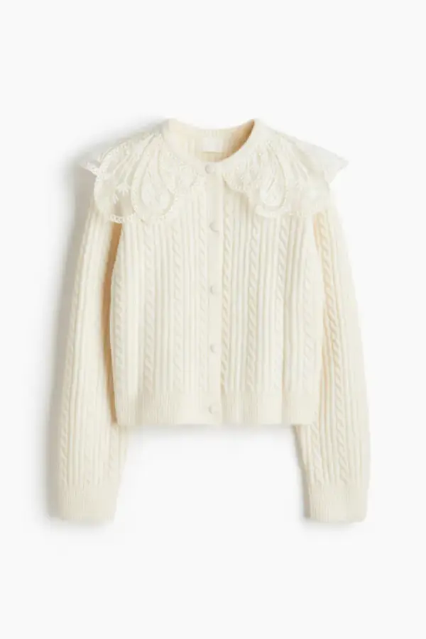 Lace-Collar Cardigan
