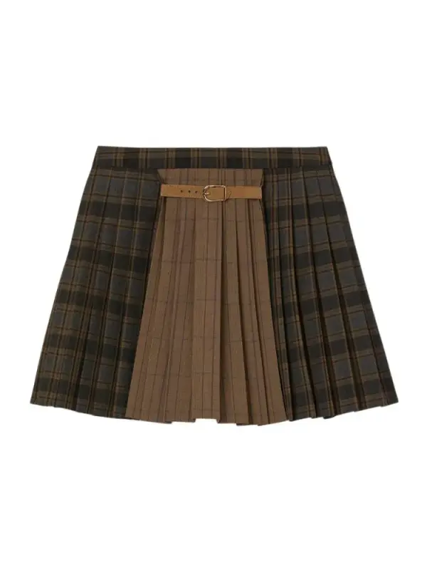 Sandro Short Checked Pleated Skirt | Saks Fifth Avenue