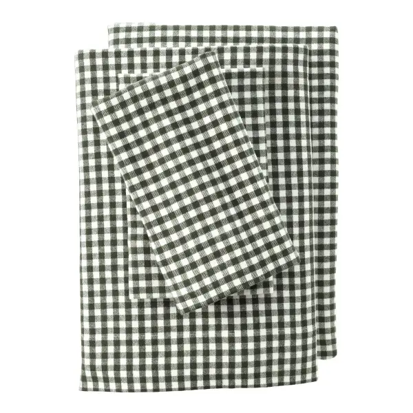 Comfy Super Soft Cotton Flannel Plaid Bed Sheet Set