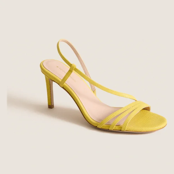 Lemon Yellow Embossed Leather Scarlet Heels