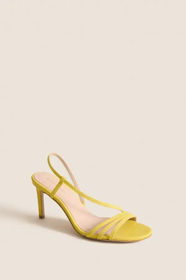 Lemon Yellow Embossed Leather Scarlet Heels