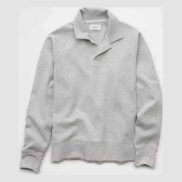 AE 24/7 Long-Sleeve Rugby Polo Sweatshirt