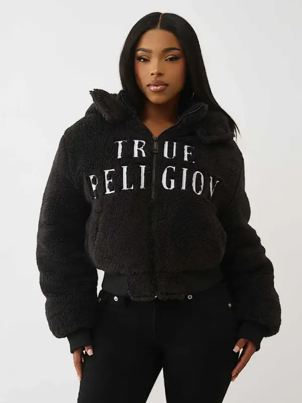 EMBROIDERED SHERPA JACKET