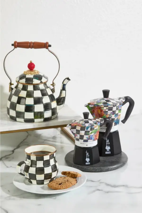 MacKenzie-Childs Courtly Flower Market 6 Cup Moka Pot | Perigold