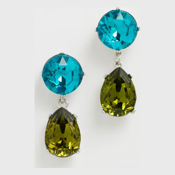 Kenneth Jay Lane Olivine Teardrop Bottom Earrings | Shopbop