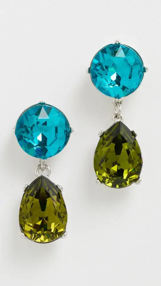 Kenneth Jay Lane Olivine Teardrop Bottom Earrings | Shopbop