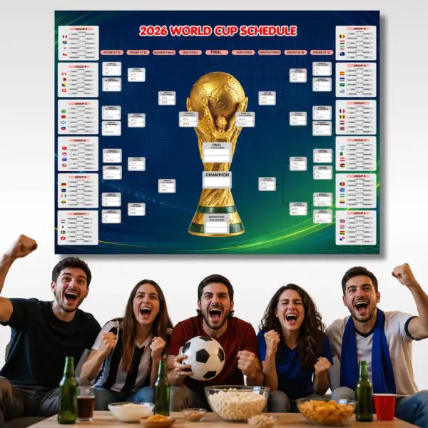 2026 World Cup Schedule, World Cup Wall Chart Poster Print, World Cup Calendar, World Cup Wall Calendar, Soccer Fixtures Chart A1 poster