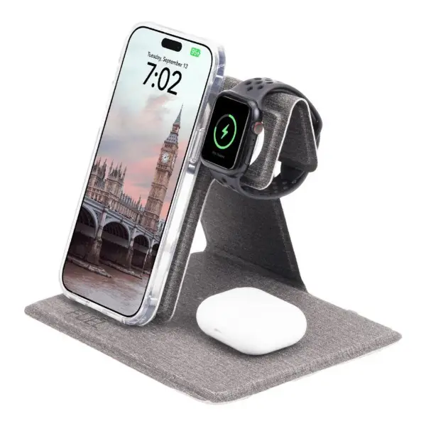 Fuel 3 In 1 Foldable Power Station With Wall Charger Wireless Charger