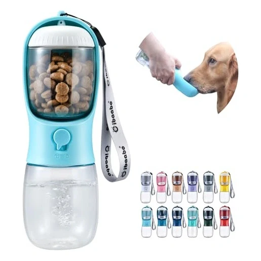 Cibaabo Dog Water Bottle Portable with Food Container & Filter for Travel