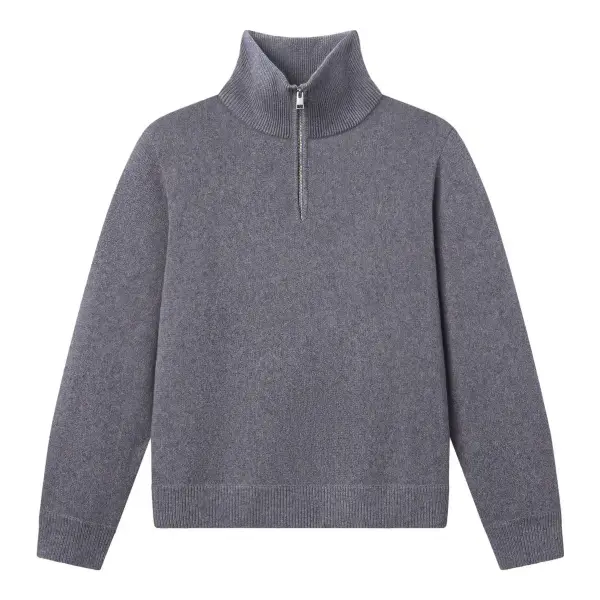 Zip Up Wool Sweater