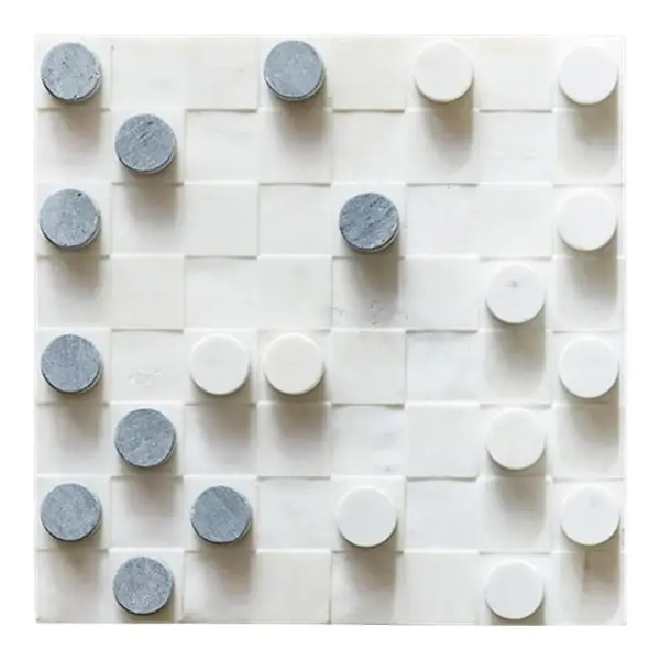 Handcrafted Marble Checkers Board Game