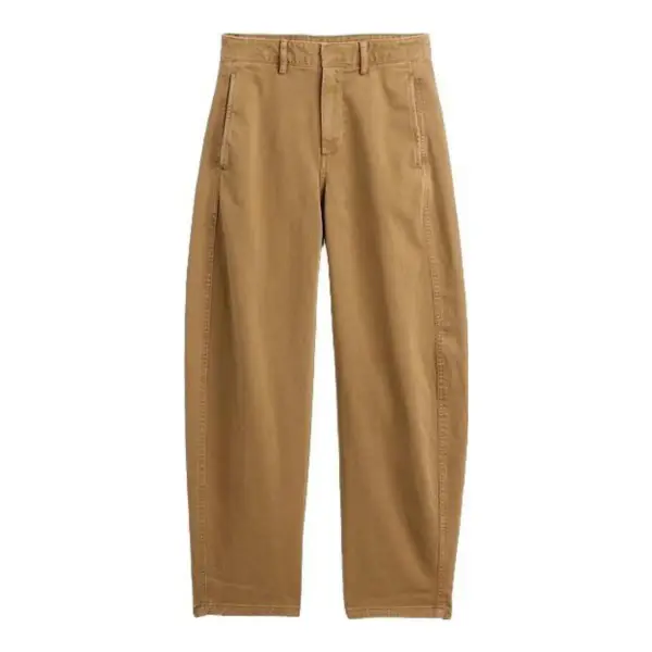Mid Rise Twill Barrel Pants