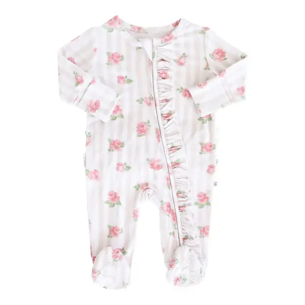 Ruffle Zipper Footie