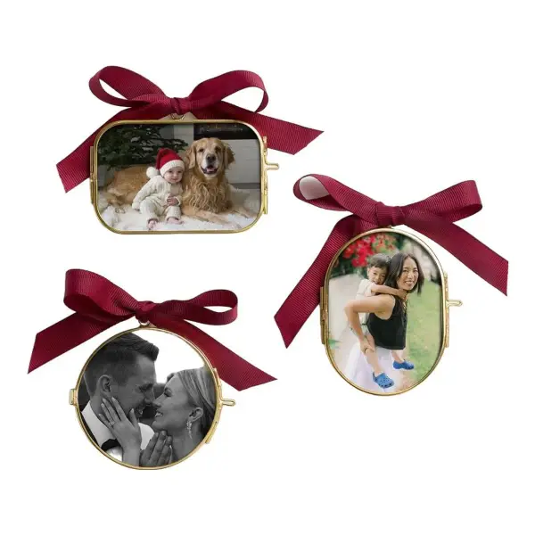 Pressed Glass Photo Ornament