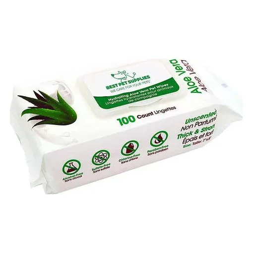 Aloe Vera Unscented Dog & Cat Grooming Wipes