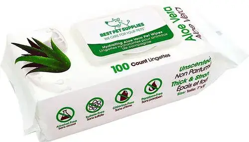 Aloe Vera Unscented Dog & Cat Grooming Wipes