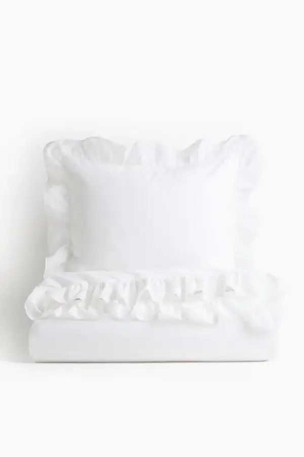 Flounced Twin Duvet Cover Set