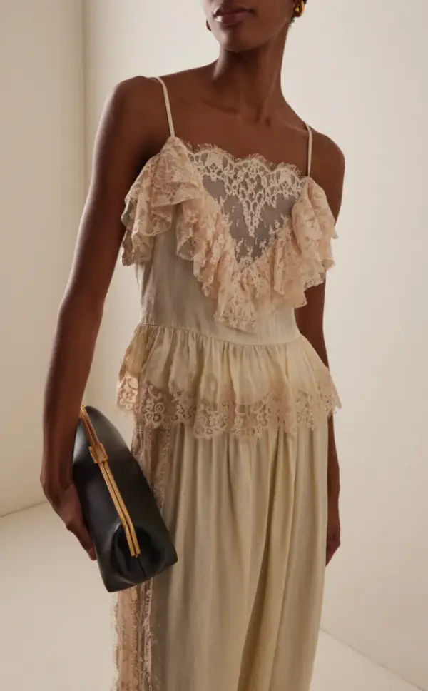 Ethel Lace-Trimmed Jacquard Camisole Top