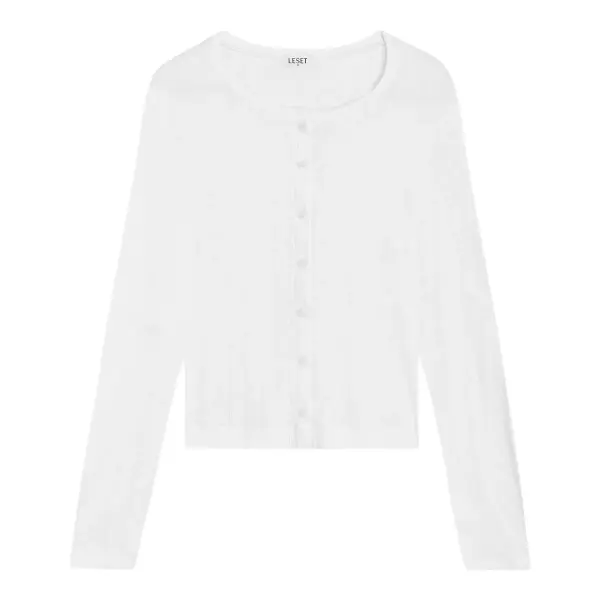Pointelle-Knit Cotton-Jersey Cardigan