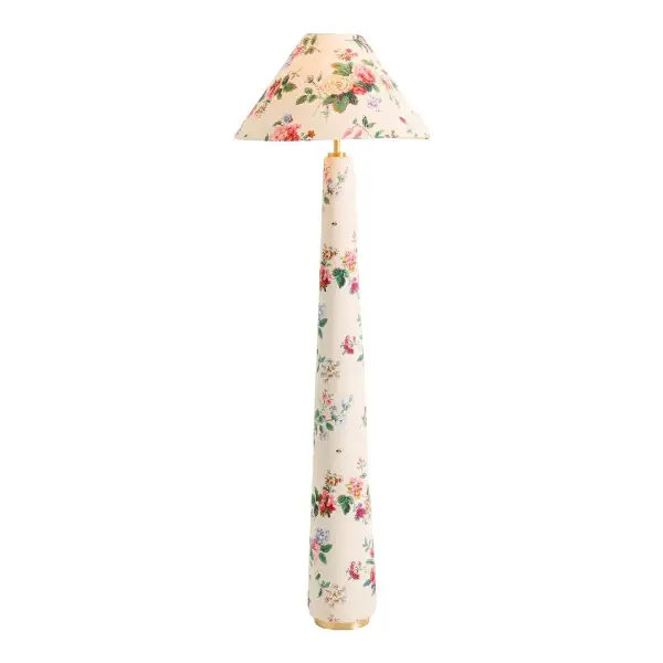 Lulu Printed Fabric Upholstered Empire Floor Lamp