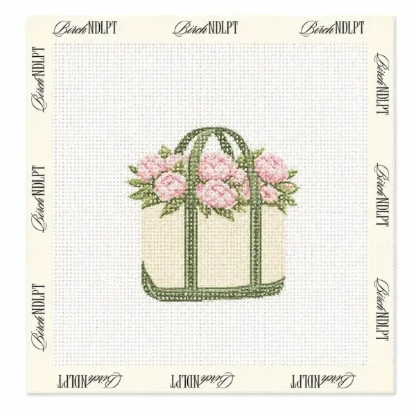 Boat & Tote Green Needlepoint Canvas | 13 Mesh Needlepoint | Modern Needlepoint Canvas | Beginner Needlepoint Project