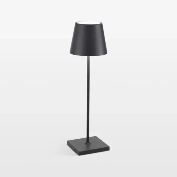 Poldina Pro Dark Grey Metal Table Lamp by Zafferano America 15" + Reviews | Crate & Barrel