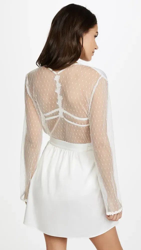 Flora Nikrooz Showstopper Charmeuse Robe With Lace | Shopbop