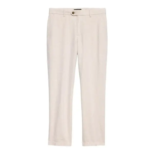 Slim-Fit Straight Linen-Blend Trouser