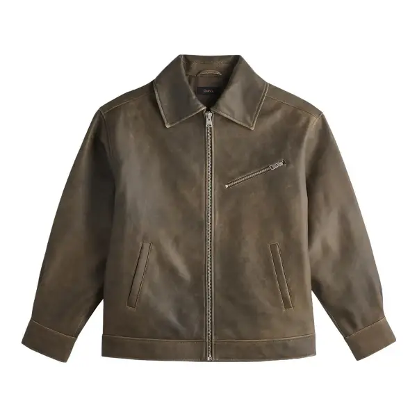 100% Leather Oversized Bomber Jacket