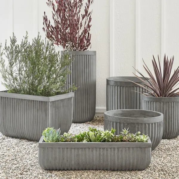 Concrete Fluted Outdoor Planters