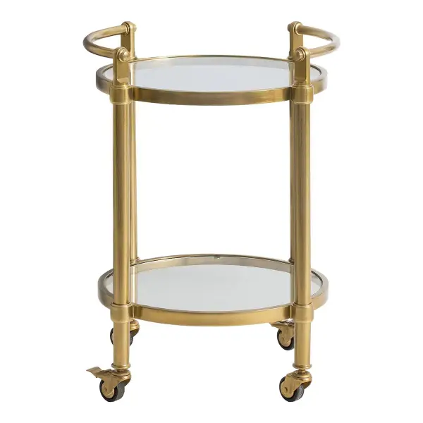 Everson Round Metal Bar Cart