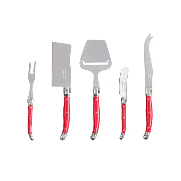 5-Piece Laguiole Cheese Knife, Fork and Slicer Set