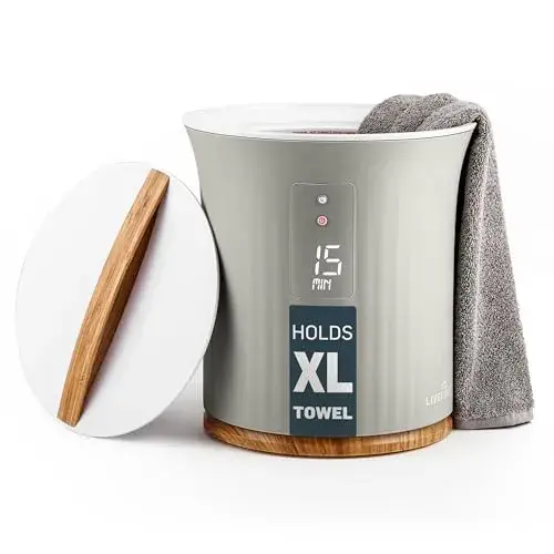 Live Fine Towel Warmer | Bucket Style Luxury Heater with LED Display, Adjustable Timer, Auto Shut-Off | Fits 40” x 70” Oversized Towel