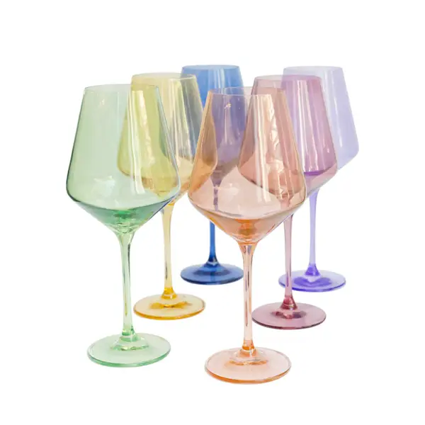 Mixed Colored Wine Glasses