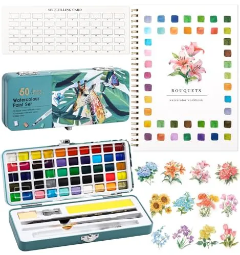 Watercolor Workbook, Water Coloring Book, 12 Different Patterns of Original DIY Designs