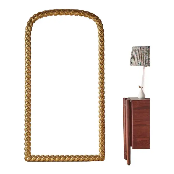 Wren Gilded Braid Chain Arch Grand Floor Mirror