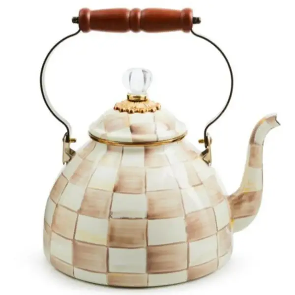 Check Enamel Tea Kettle - 3 Quart