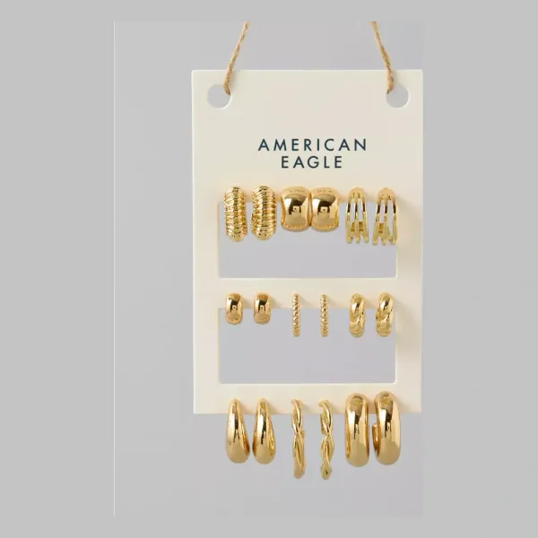 AEO Hoop Earrings 9-Pack