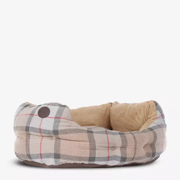 Tartan-Print Woven Dog Bed