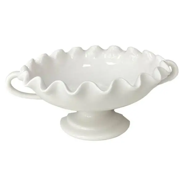 Willow Crossley White Ceramic Pie Crust Edge Compote