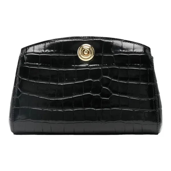 Leather Push-Lock Clutch