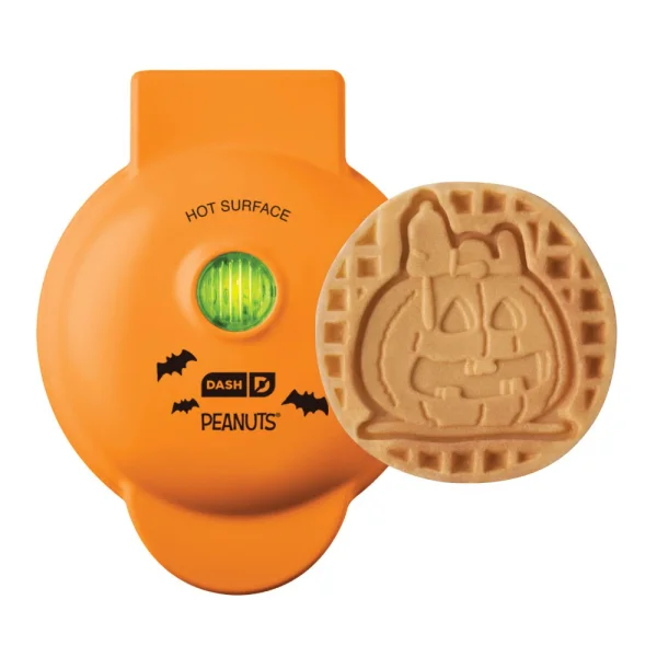 Peanuts x Dash Snoopy Jack O Lantern Mini Nonstick Waffle Maker