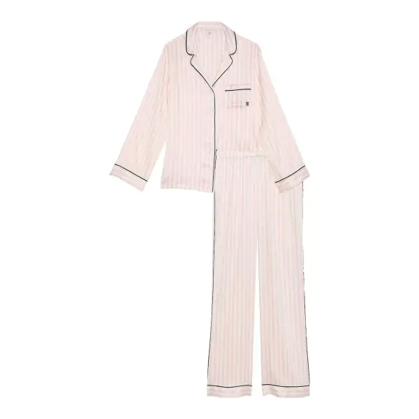 Glazed Satin Long Pajama Set