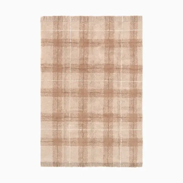 Lorena Canals Tartan Washable Rug - Rose, 2' 11" X 3' 11"