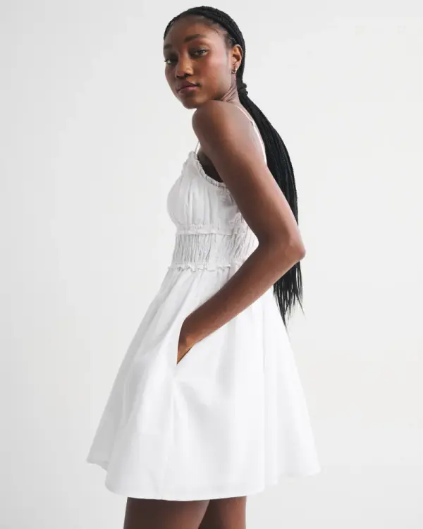 Women's Bra-Free Smocked Waist Mini Dress | Women's Dresses & Jumpsuits | Abercrombie.com
