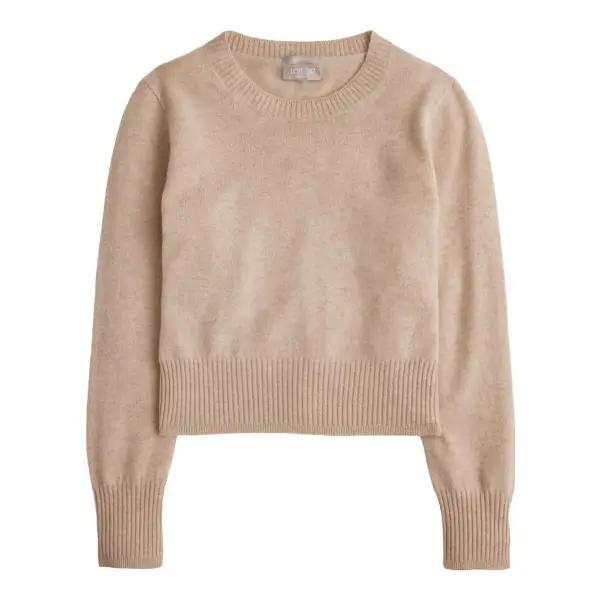 Cashmere Shrunken Crewneck Sweater