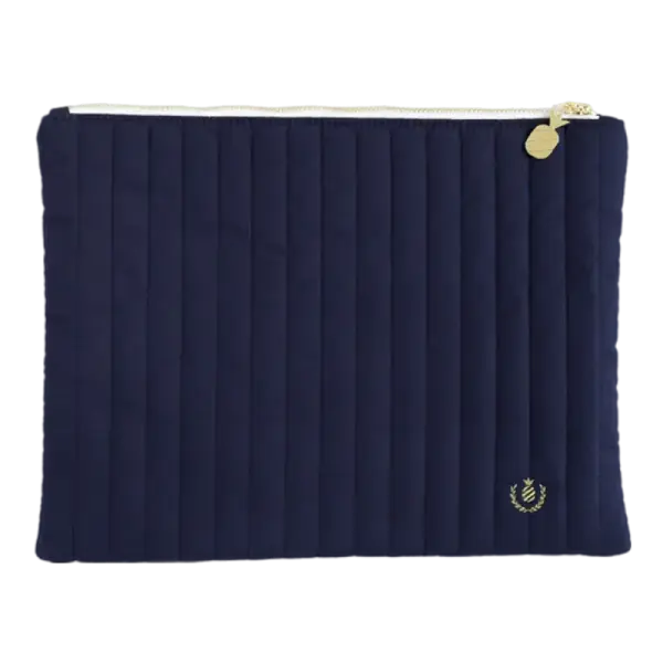 Quilted Navy Pouch