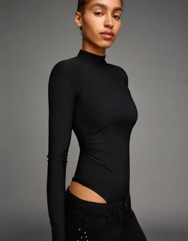 Long sleeve high neck bodysuit