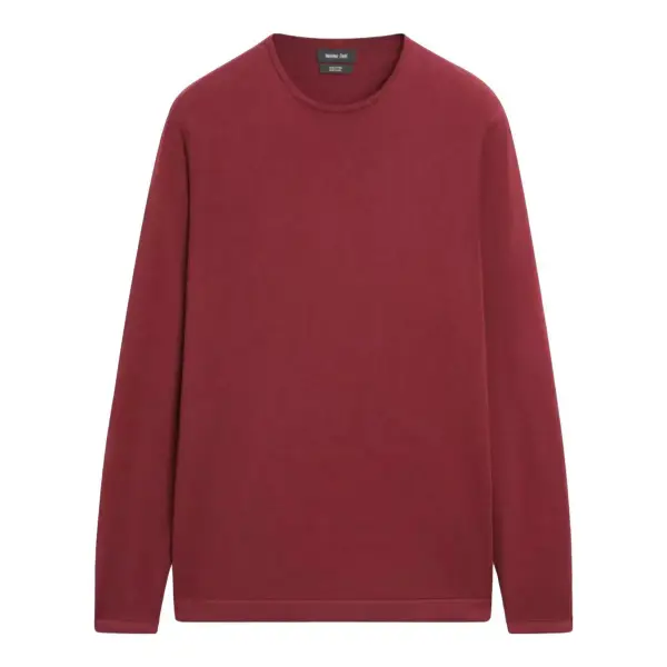 Cotton Knit Crew Neck Sweater